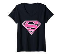 Womens DC Supergirl Logo Classic V-Neck T-Shirt
