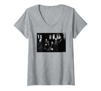 Women's Deacon Blue Real Gone Kid Band Photo By AJ Barratt V-Neck T-Shirt