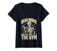 Women's Dead Inside But Still Made It to The Gym V-Neck T-Shirt