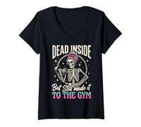 Women's Dead Inside But Still Made It to The Gym V-Neck T-Shirt