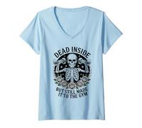 Womens Dead Inside But Still Made It to The Gym Workout Fitness Fun V-Neck T-Shirt
