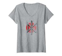 Womens Dead Kennedys Front and Back Holiday in Cambodia Tour Dates V-Neck T-Shirt