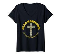 Womens Dead Kennedys In God We Trust, Inc Vintage Punk Band V-Neck T-Shirt