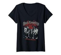 Womens Dead Kennedys Old English with Logo and Photo Vintage Band V-Neck T-Shirt