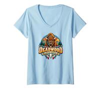 Women's Deadwood South Dakota USA Retro Style Design V-Neck T-Shirt