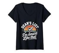 Womens Dean's List I'm Smart Like That Honor Academic Student - V-Neck T-Shirt