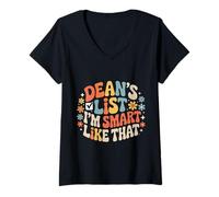 Womens Dean's List I'm Smart Like That Honor Academic Student - V-Neck T-Shirt