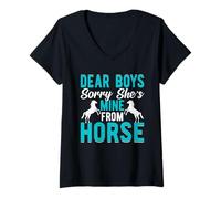 Womens Dear Boys Sorry She's Mine from Horse V-Neck T-Shirt