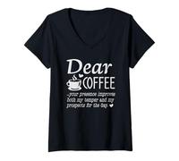 Women's Dear Coffee Your Presence Improves My Temper and Prospects V-Neck T-Shirt