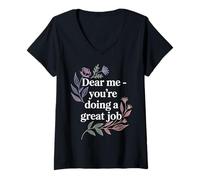 Women's Dear Me You're Doing A Great Job Self-Talk Reminder - V-Neck T-Shirt