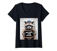 Womens Dear Rabbi I Can Explain Funny Christmas Hannuka Raccoon V-Neck T-Shirt