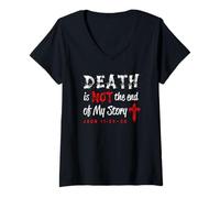 Womens Death is Not The End of My Story John 11:25-26 V-Neck T-Shirt