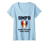 Womens Death Paradise Detective Saint Marie Police Badge V-Neck T-Shirt