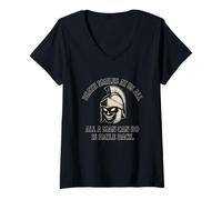 Womens Death Smiles at Us All - Gladiator Marcus Aurelius Quote V-Neck T-Shirt