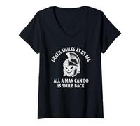 Womens Death Smiles at Us All Stoic Marcus Aurelius Gladiator Quote V-Neck T-Shirt