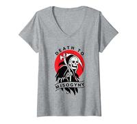 Womens Death to Misogyny Edgy Feminist Feminism Gender Patriarchy V-Neck T-Shirt