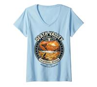 Women's Death Valley National Park California Nevada Vintage Badge V-Neck T-Shirt