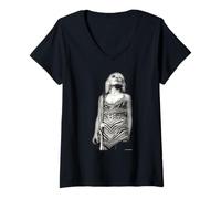 Women's Debbie Harry Blondie Live 1978 by Martyn Goddard V-Neck T-Shirt