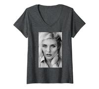 Womens Debbie Harry Blondie Portrait Free to Fall 1987 V-Neck T-Shirt