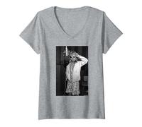 Women's Debbie Harry Blondie Recording in NYC Martyn Goddard V-Neck T-Shirt