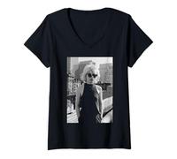 Womens Debbie Harry Blondie Singer 1977 Photo by Allan Ballard V-Neck T-Shirt