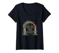 Women's Decay Has Beauty Urbex Exploration V-Neck T-Shirt