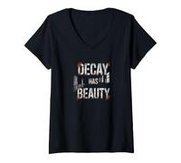 Women's Decay Has Beauty Urbex Exploration V-Neck T-Shirt