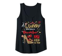 Womens December Birthday A Queen was Born in December 1951 December Tank Top