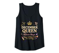 Womens December Birthday Queen Melanin Magic Black Women Girl Bday Tank Top