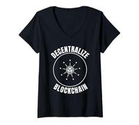 Womens Decentralize Blockchain Crypto Network Tech V-Neck T-Shirt