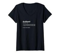 Women's Deckhand Funny Dictionary Maritime Operations V-Neck T-Shirt
