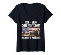 Women's Declaration of Independence 250th Anniversary Founders 1776 V-Neck T-Shirt