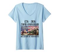 Women's Declaration of Independence 250th Anniversary Founders 1776 V-Neck T-Shirt