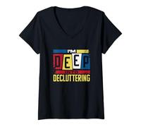 Women's Decluttering Motivation Organizer Funny Home Cleaning V-Neck T-Shirt