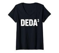 Womens Deda Cubed Funny Family Reunion Gift V-Neck T-Shirt