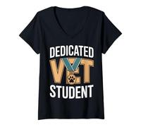 Women's Dedicated Vet Student Veterinary School V-Neck T-Shirt