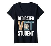Women's Dedicated Vet Student Veterinary School V-Neck T-Shirt