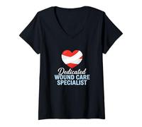 Women's Dedicated Wound Care Specialist Clinical Nursing Nurse V-Neck T-Shirt