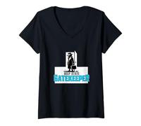 Womens Deep State Gatekeeper Mystery Design V-Neck T-Shirt