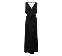 Women's Deep V Neck Crinkled Acetate Satin Maxi Dress COMMA Noir 38