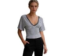 Women's Deep V Neck Short Sleeve T-Shirt Cinched Waist Tie Back Shirt Summer Slim Fit Going Out Blouse