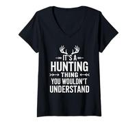 Womens Deer Hunting Wildlife Hunter Season for Men V-Neck T-Shirt