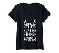 Womens Deer Hunting Wildlife Hunter Season for Men V-Neck T-Shirt