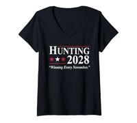 Women's Deer Season Election Parody Hunting Dad Funny Design V-Neck T-Shirt