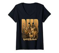 Womens Deer Spirit of The Woods This Cute Sweet Forest habitants V-Neck T-Shirt