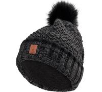 Womens Deerhunter Lady Knitted Beanie Fleece Lined Hat Art Green Black