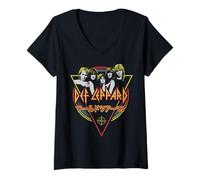 Womens Def Leppard - Japanese Pyromania V-Neck T-Shirt