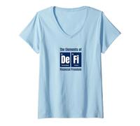 Womens DeFi The Elements of Financial Freedom Crypto Blockchain V-Neck T-Shirt