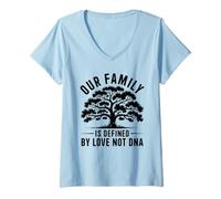 Women's Defined by Love Not DNA Adoption Family Day V-Neck T-Shirt