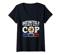 Women's Definitely Not A Cop Secret Police Agent Undercover Cop V-Neck T-Shirt